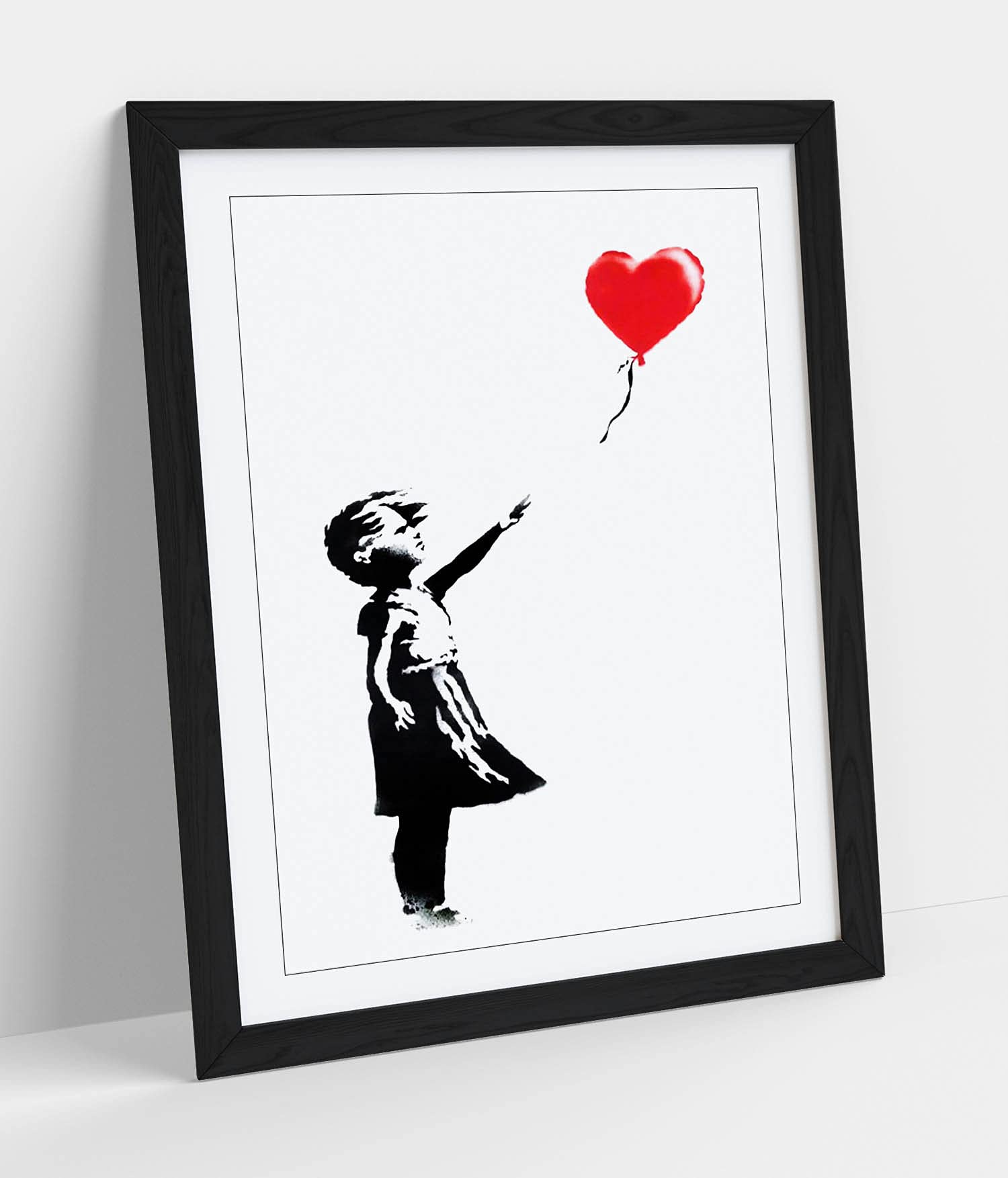 Canvasartshop Girls Black Banksy Balloon Portrait Sothebys Graffiti Premium Wall Art Framed Picture Print A1