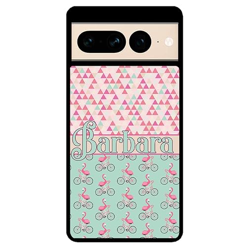 Miniatura 1 de Flamingo's Riding Bicycle's Bikes Black Rubber Phone Case Compatible With Google Pixel 8 Pro, 8, 7a, 7, Pixel 7 Pro, 6a, Pixel 6 Pro, 6, 5, 4a 5G,
