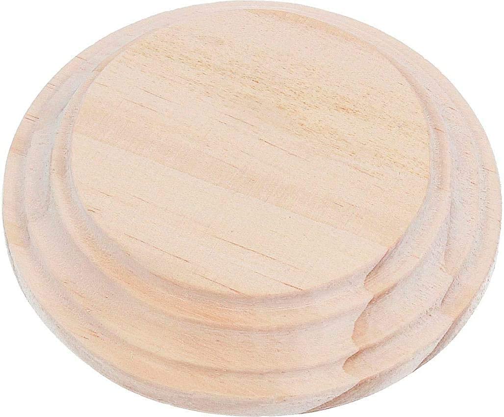 Ronde houten sokkel, massief grenenhout, gedraaid, ruw, kan worden beschilderd. (Diameter 20 cm