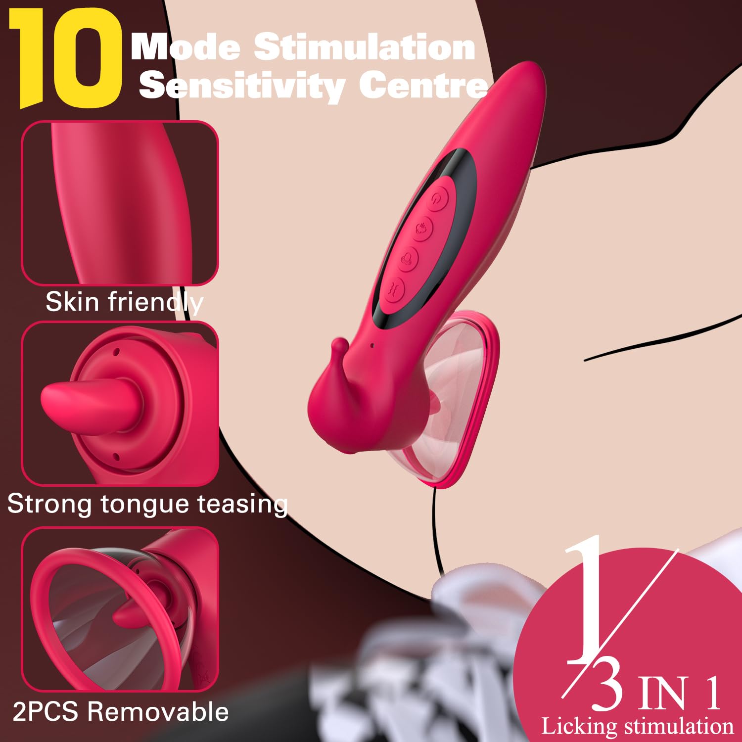 Pussy Pump Sex Toys - 3 in 1 Suction/Licking/Vibration Female Nipple Pussy Sucker Automatic Vacuum Vagina Pump, Women Sex Toys - Pumps & Enlargers for Women Sexual Enhancers Clit Nipple Stimulation