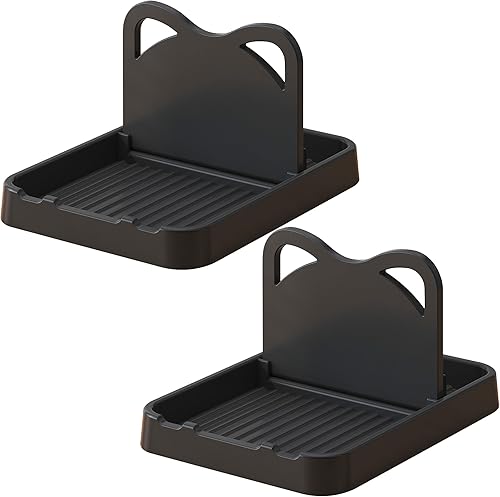 Miniatura 9 de H&W 2 cucharas con soporte para tapa, soporte plegable para cuchara para encimera de cocina, soporte para tapa de olla de gato para cucharas, tapas
