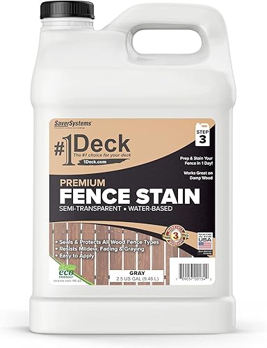 Miniatura 10 de #1 Deck - Sellador de valla de madera prémium - Sellador de valla semitransparente - nogal oscuro, 1 galón