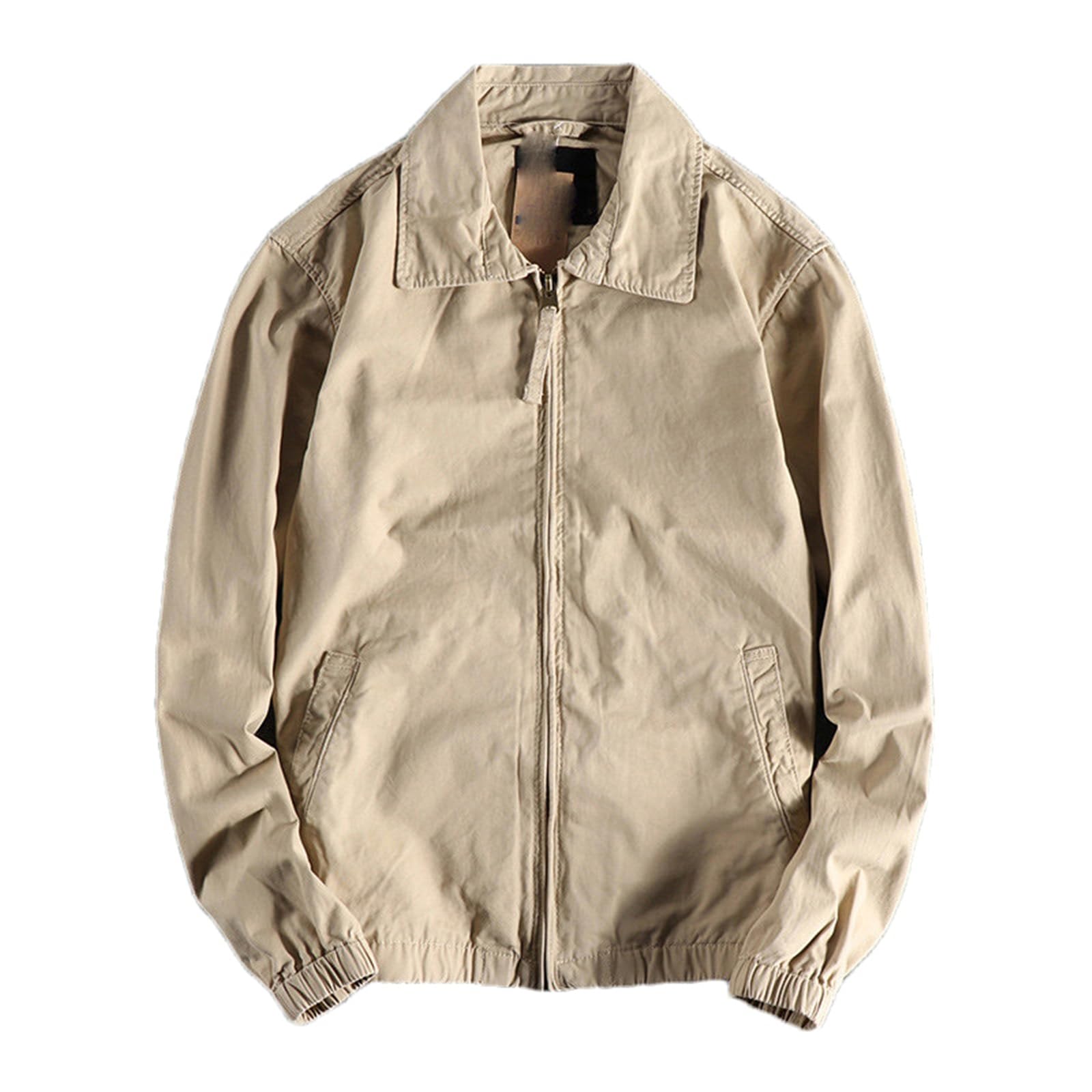 Męska sprana bawełna Twill kurtka Full Zip Rever kołnierz, swobodna, odzież robocza płaszcz na jesień/zimę odzież wierzchnia