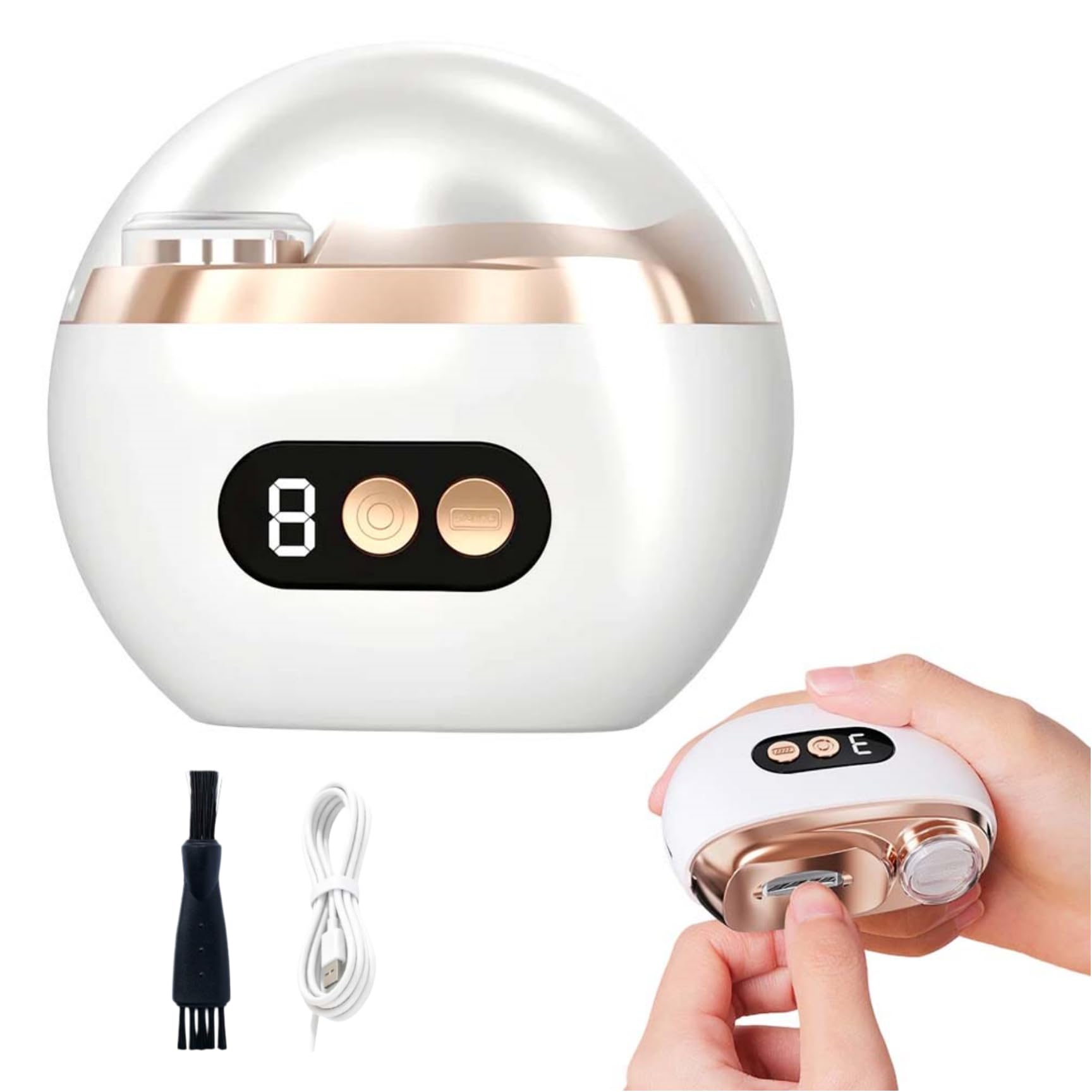 Electric Nail Clipper, 2-in-1 Smart Electric Nail Clipper & Polisher，White