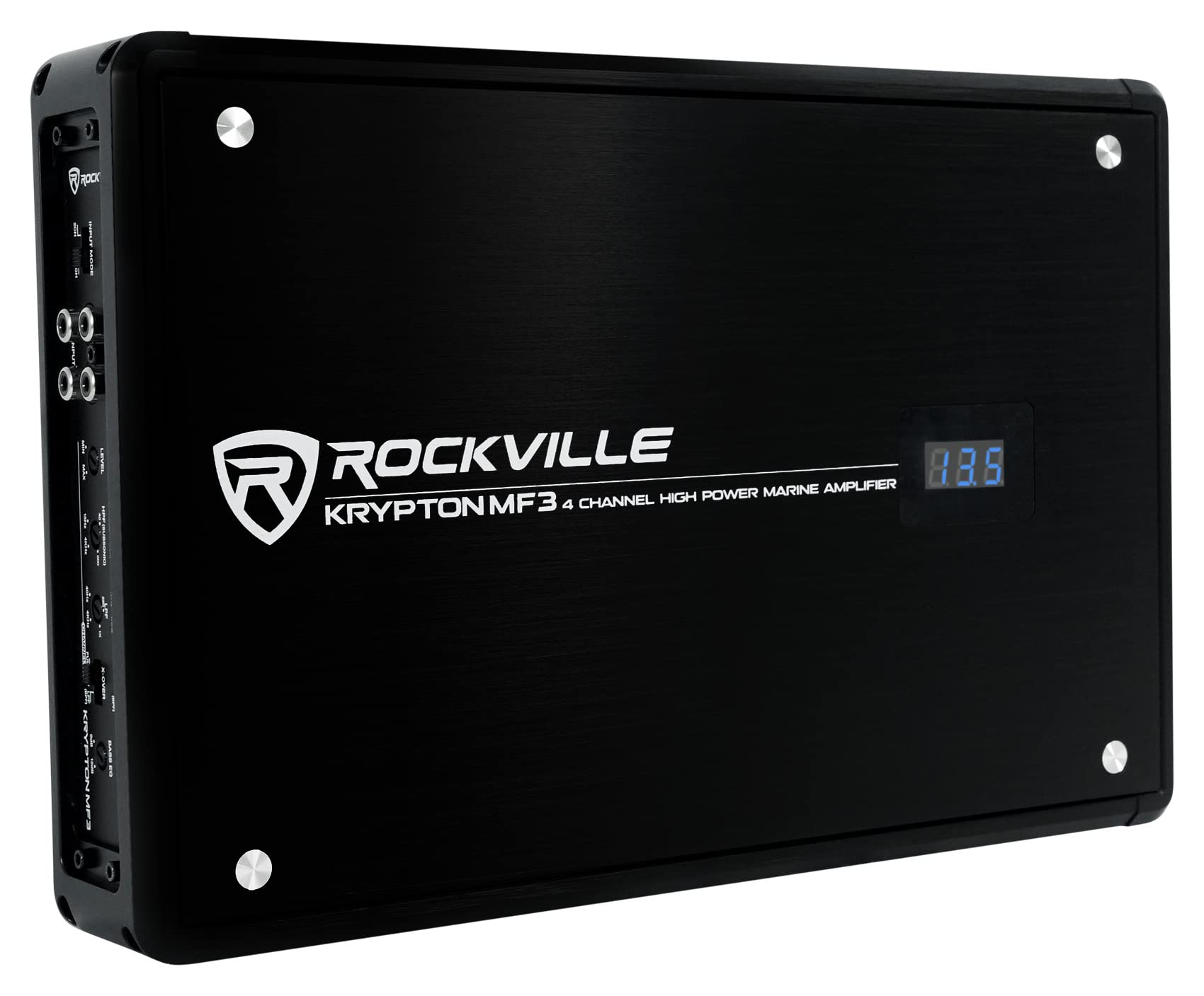 Rockville KRYPTON MF3 1600w Peak/400w RMS 4 Channel Marine Amplifier, Weather Resistant, Compact Design, High Power Output for Boats and Marine Audio Enthusiasts