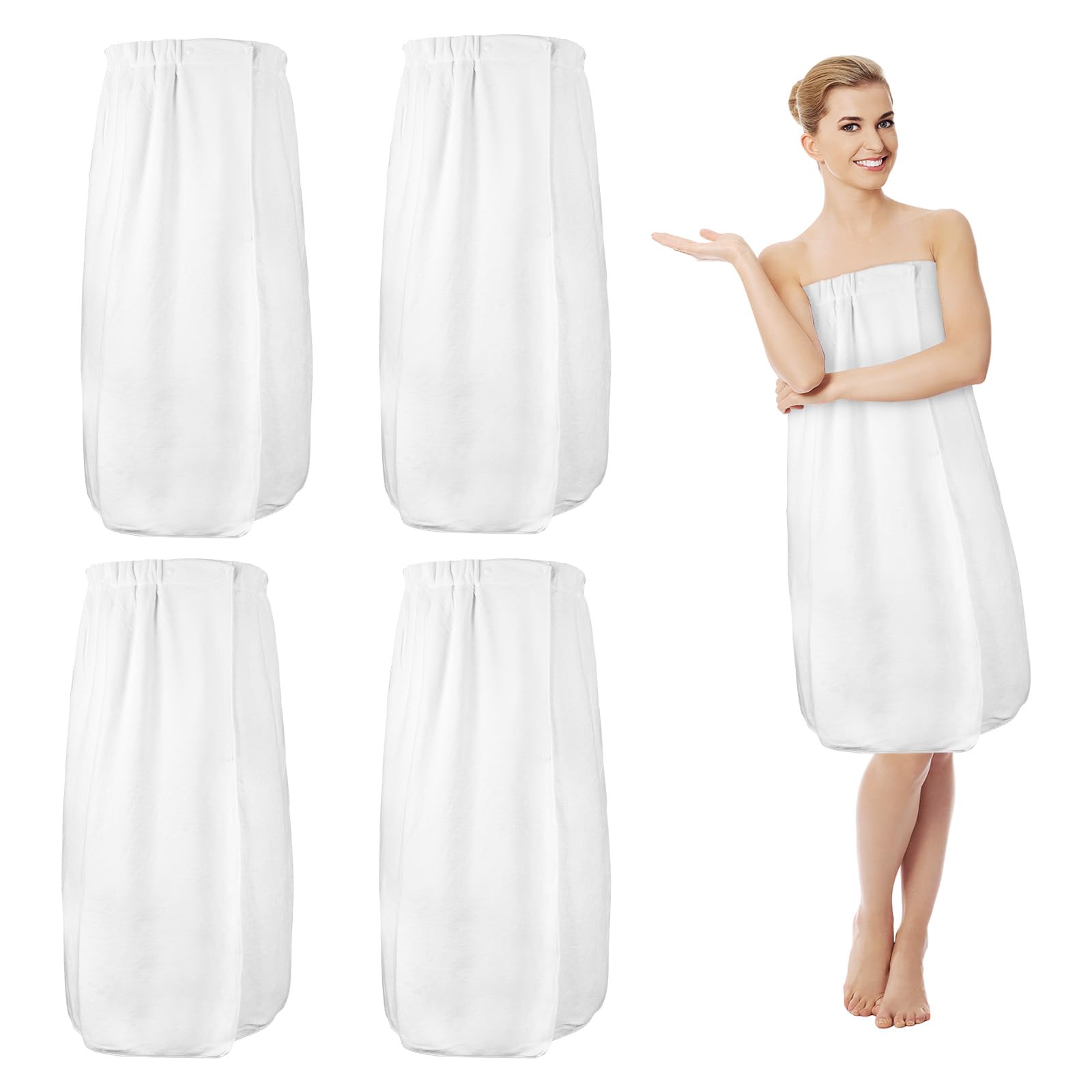 ygzQibhg 4 Pcs Towel Wrap for Women Spa Robe Lightweight Bath Wraps for Women After Shower with Adjustable Closure and Super Absorbent MicroFiber,