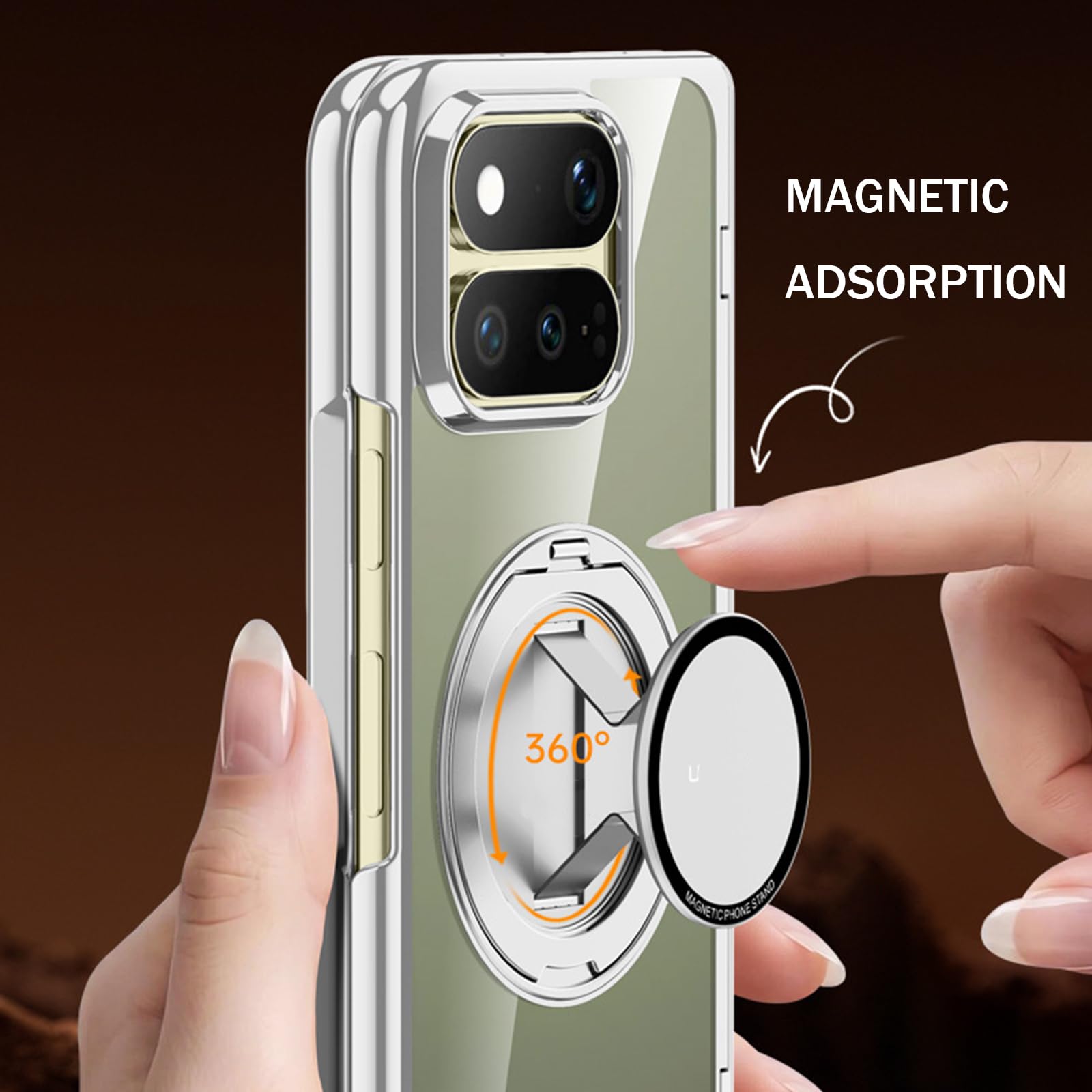 Coque Transparente Pour Google Pixel 11 Pro Fold,Electroplated Support Étui