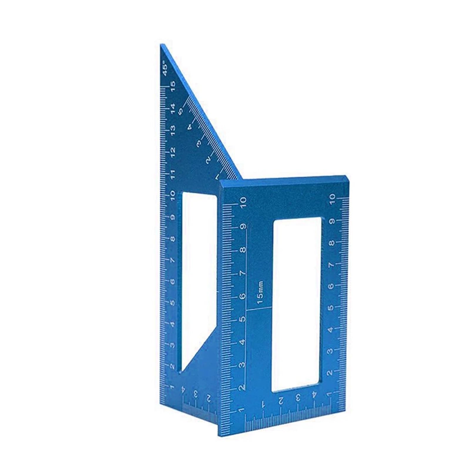 2Colors Woodworking Angle Ruler 45 90 Degree Aluminum Alloy Accurate Woodworking Square Angle Ruler Marking Gauge Carpenter Tool for Machine Shop(Blu)
