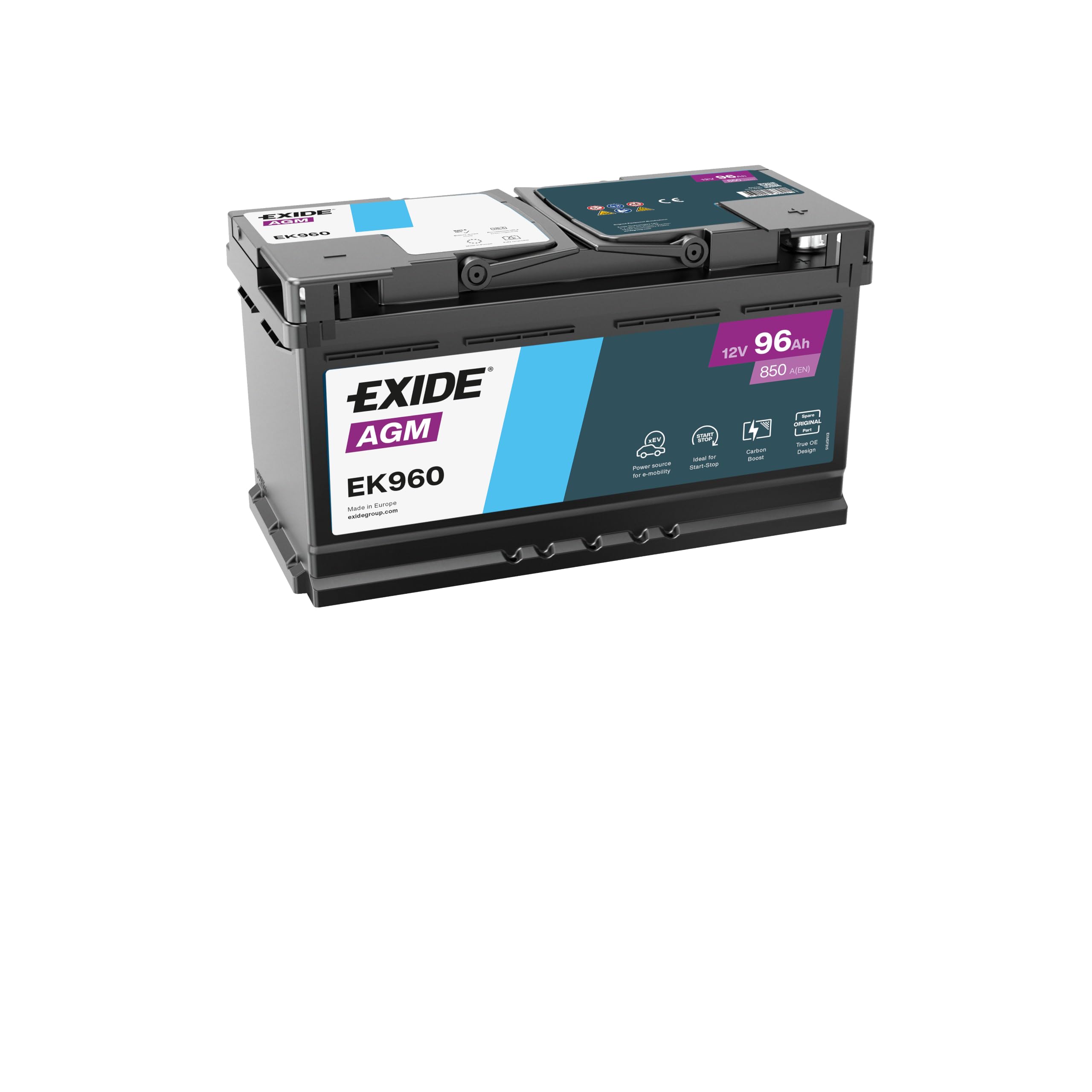 Akumulator EXIDE 12V 96Ah 850A STOP & START AGM L5 Samochodowy Kompatybilny z WIESMANN MF5 Roadster, VW Passat Variant 3C5