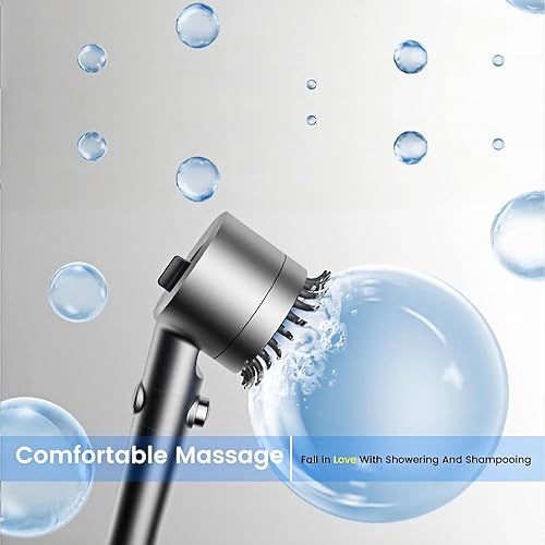 Miniatura 8 de Cabezal de ducha filtrado con mano, 3 modos de pulverización Juego de cabezal de ducha de alta presión de ahorro de agua con manguera de 59
