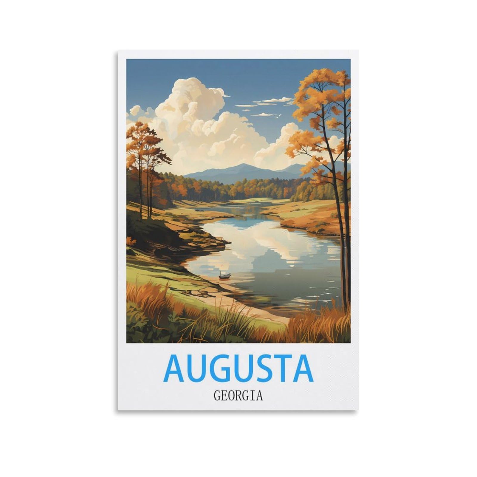 Metal Tin Sign Augusta Georgias Wall Art Vintage Decor for Man Cave Garages Home Bedroom Retro Decor 20x30cm