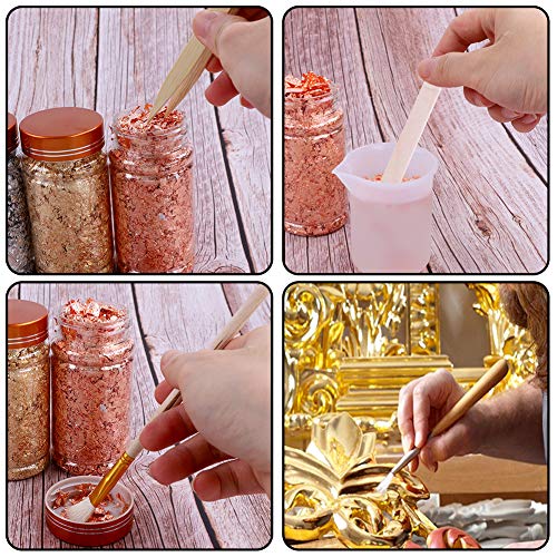 Blattgold Folien Flocken 3 Flaschen Vergoldungsflocken Imitierte Folienflocken Metallische Blatt Flocken für Nägel… – Bild 7