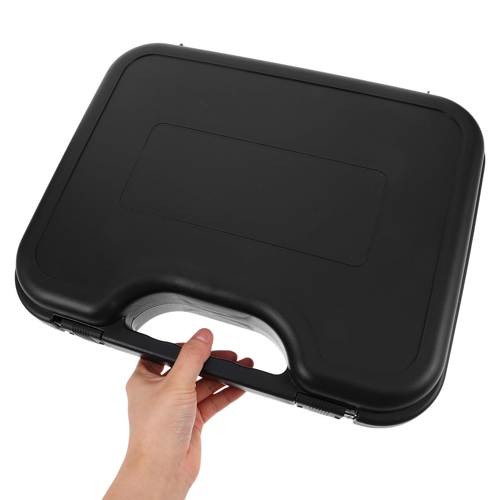 Custodia Rigida per Microfono Wireless 2 Pezzi in Plastica Manico Portatile e Scomparti Imbottiti per Eventi Live e Viaggio Grande Capacità di Stoccaggio