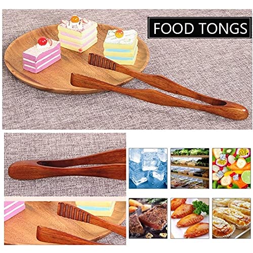 MRKU Pinzas de Cocina de Madera, 1 Pieza, Utensilios de Cocina para Alimentos, Pinzas para Barbacoa, Herramientas de Buffet, Pinzas anticalor para Pan, Pinzas para repostería, Barbacoa