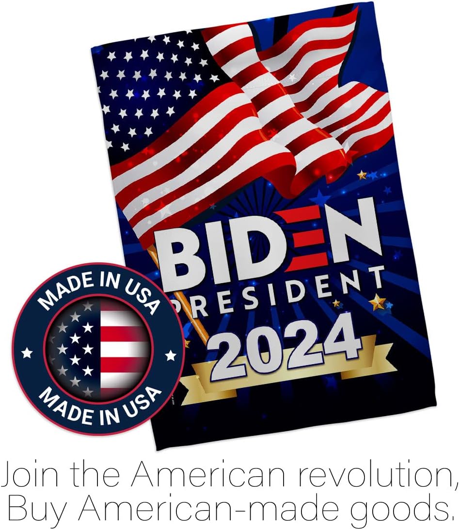 Biden 2020 Kit Patriotic Vote Joe President Election United State American Decoration Banner Small Yard Gift Double-Sided, 1 x House & 1 x Garden Flags, Thick Fabric
