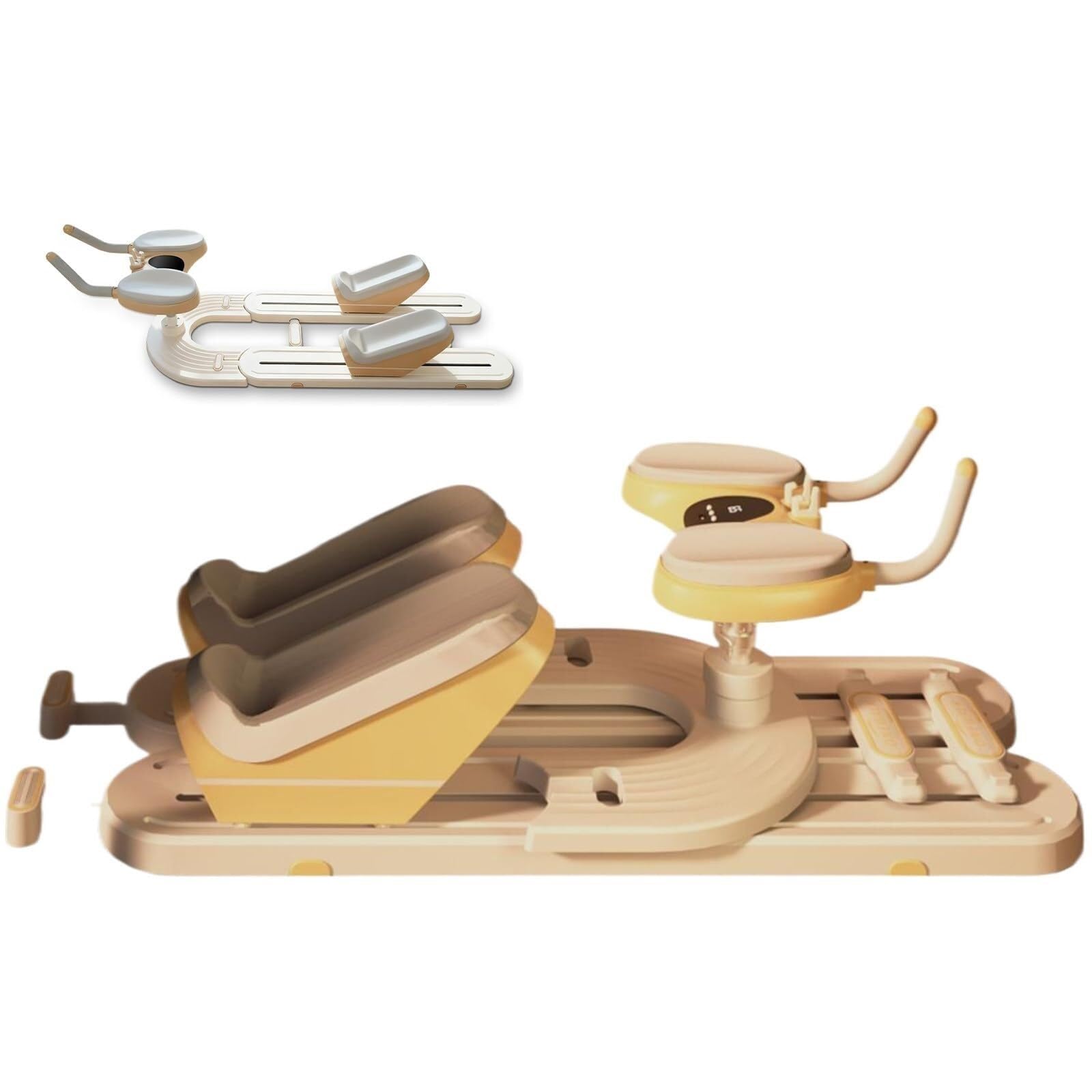 Planche de torsion réglable à 3 niveaux, capacité de 100 kg, entraînement des abdominaux et étirement des jambes, minuterie LED pour tonifier à la maison