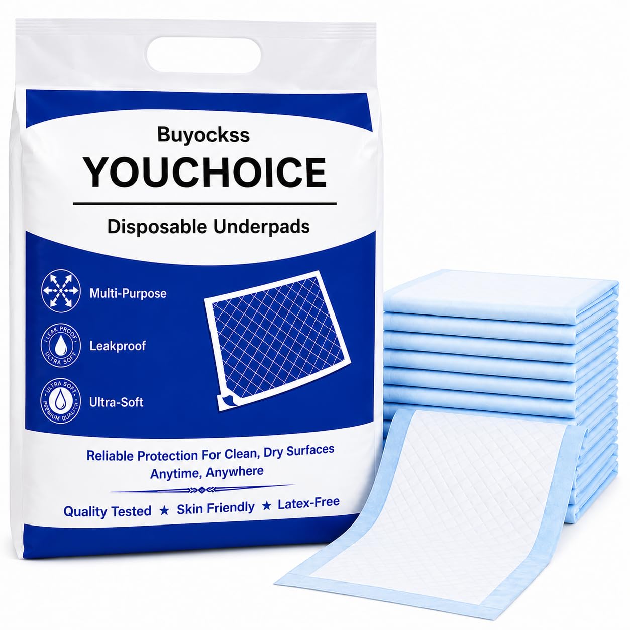 Buyockss Premium Disposable Underpads for Adults Large Size 90x60 cm | 10 Units | Highly Absorbent Leak Proof Dry Sheet Bed Protector | Rash Protection & Odor Control | Super Soft Waterproof Pee Pads-image-28