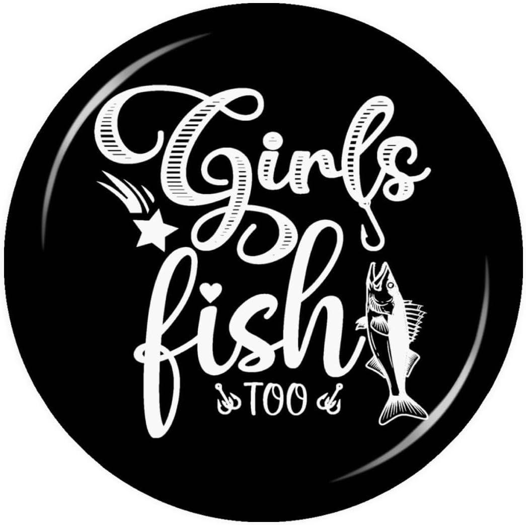 Girls Fish Too Brooch Badge Decor Vintage Logo for Pinback