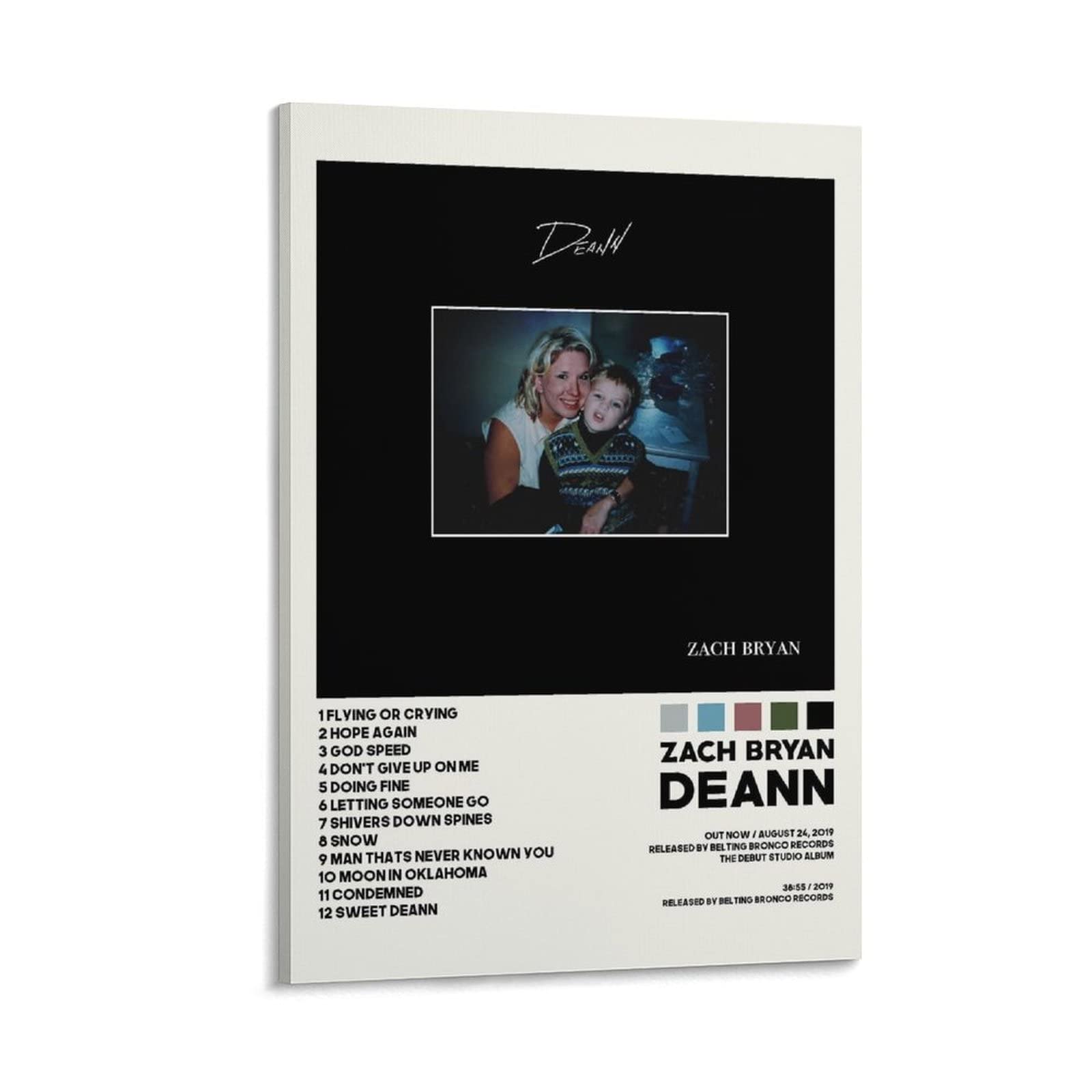 Toile Zach Bryan Deann 2019 impression haute définition résistante aux UV