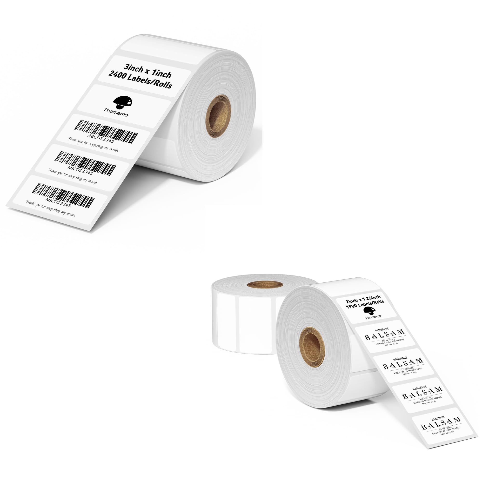 PhomemoPhomemo 3"x1"+ 2"x1.25" Thermal Transfer Polypropylene Labels