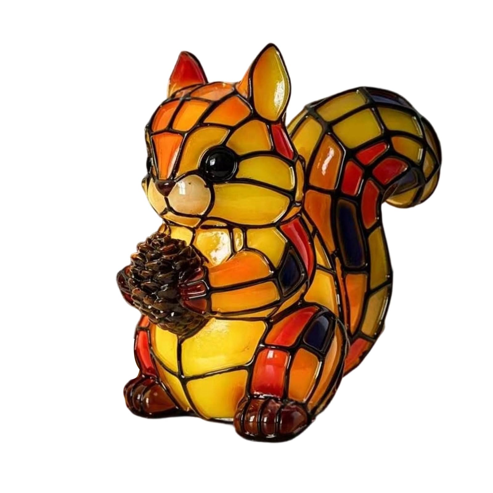Elnwnnkc LED Night Light Figurine Art Glass Resin Accent Lamp for Bedroom Bedside Desk Shelf Entryway Indoor Decor Animal Led Night Light Figurine Art Glass Resin Tabletop Accent