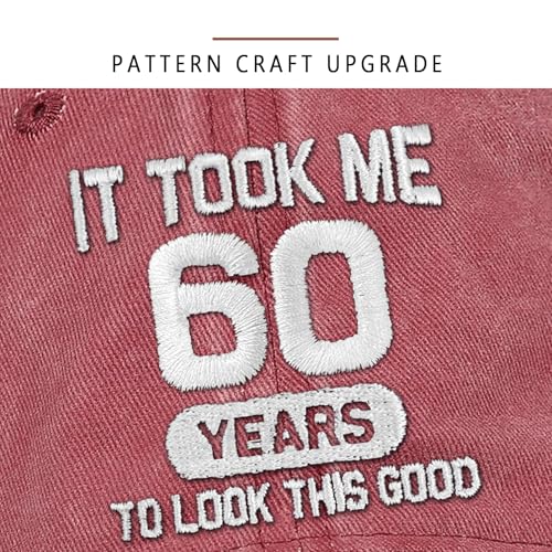 Image of 60th Birthday Gifts for Men Women 60 Year Old Gifts Decorations Took Me 60 Years to Look This Good Washed Cotton Hat
