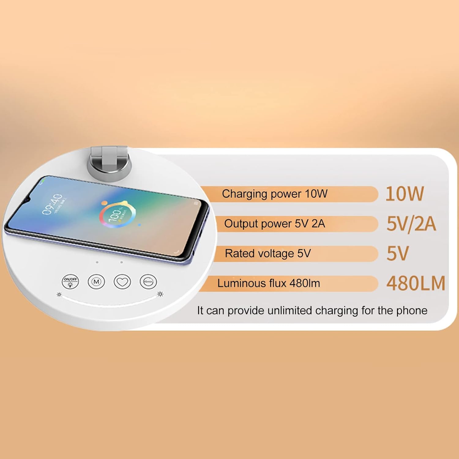 Yoidesu LED Desk Lamp, Touch Control LED Table Lamp with 5 Lighting Color Modes Stepless Dimming, Eye Caring Task Light with USB Charging Port for Working Reading Office