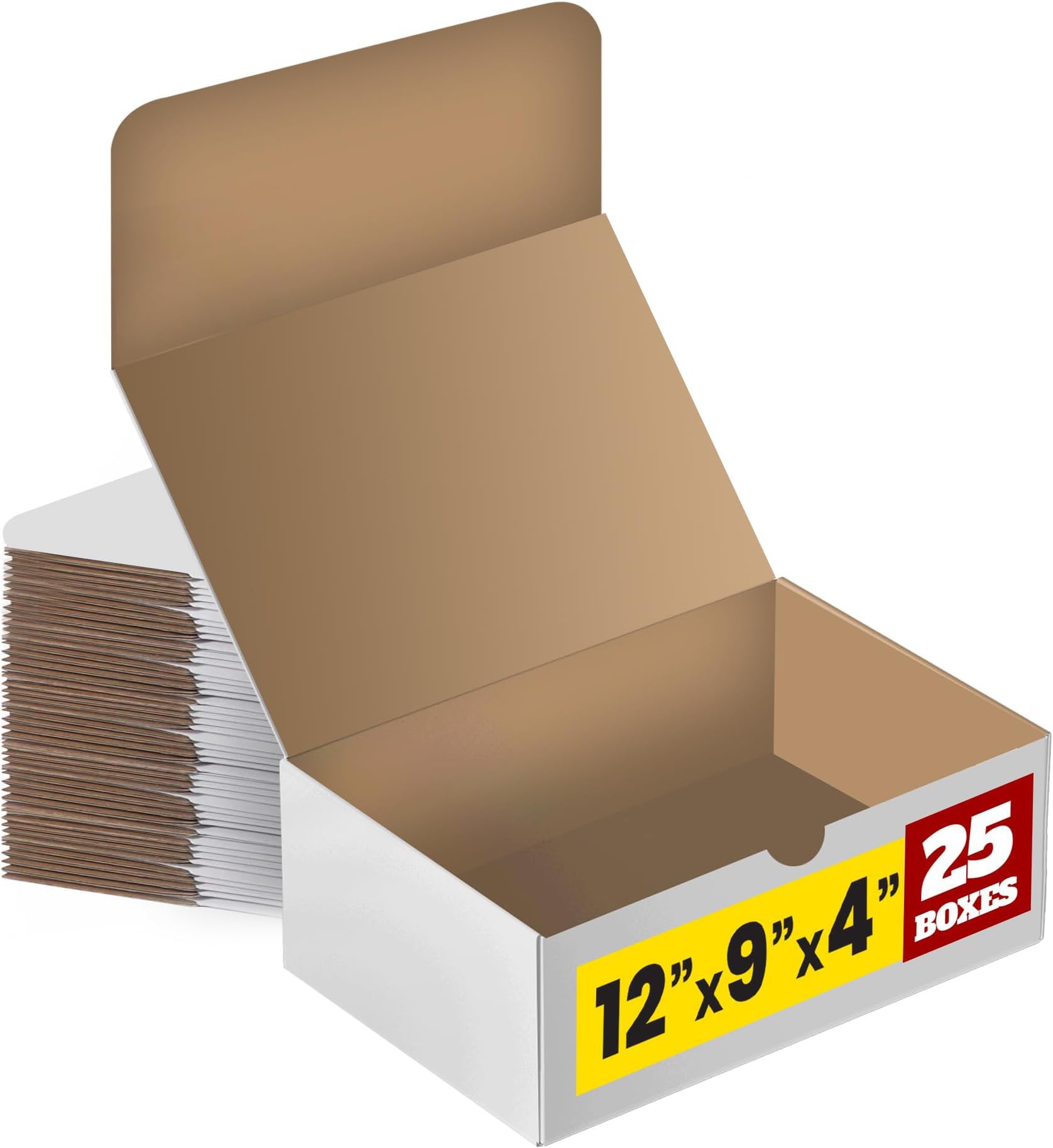 Precision Cardboard 10 Pack of White Shoe Boxes Office