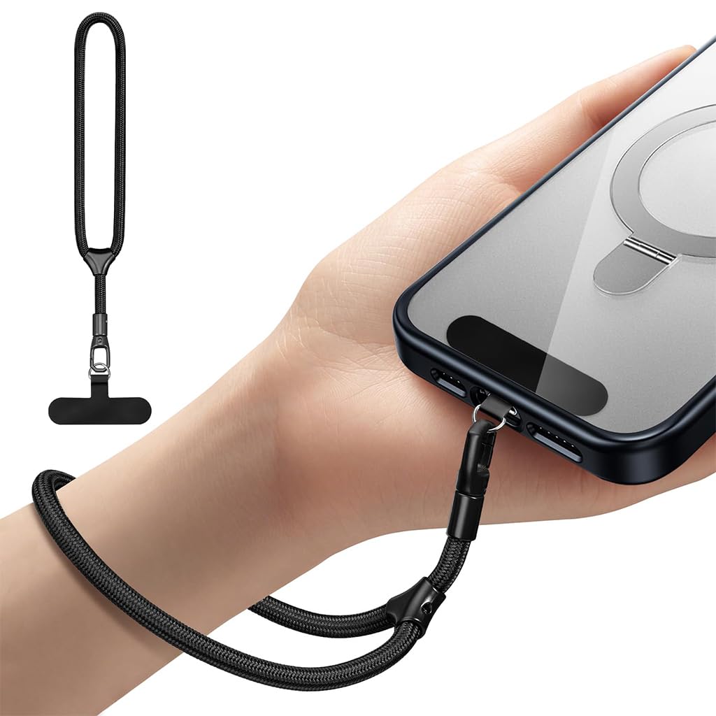 ZORBES® Phone Wrist Strap, Universal Adjustable Hand Wrist Strap Lanyard for iPhone 16 and Most Smartphones, 360 ° Swivel Multifunctional Patch Lanyard with Phone Tether Tab for Women and Men Black-image-35