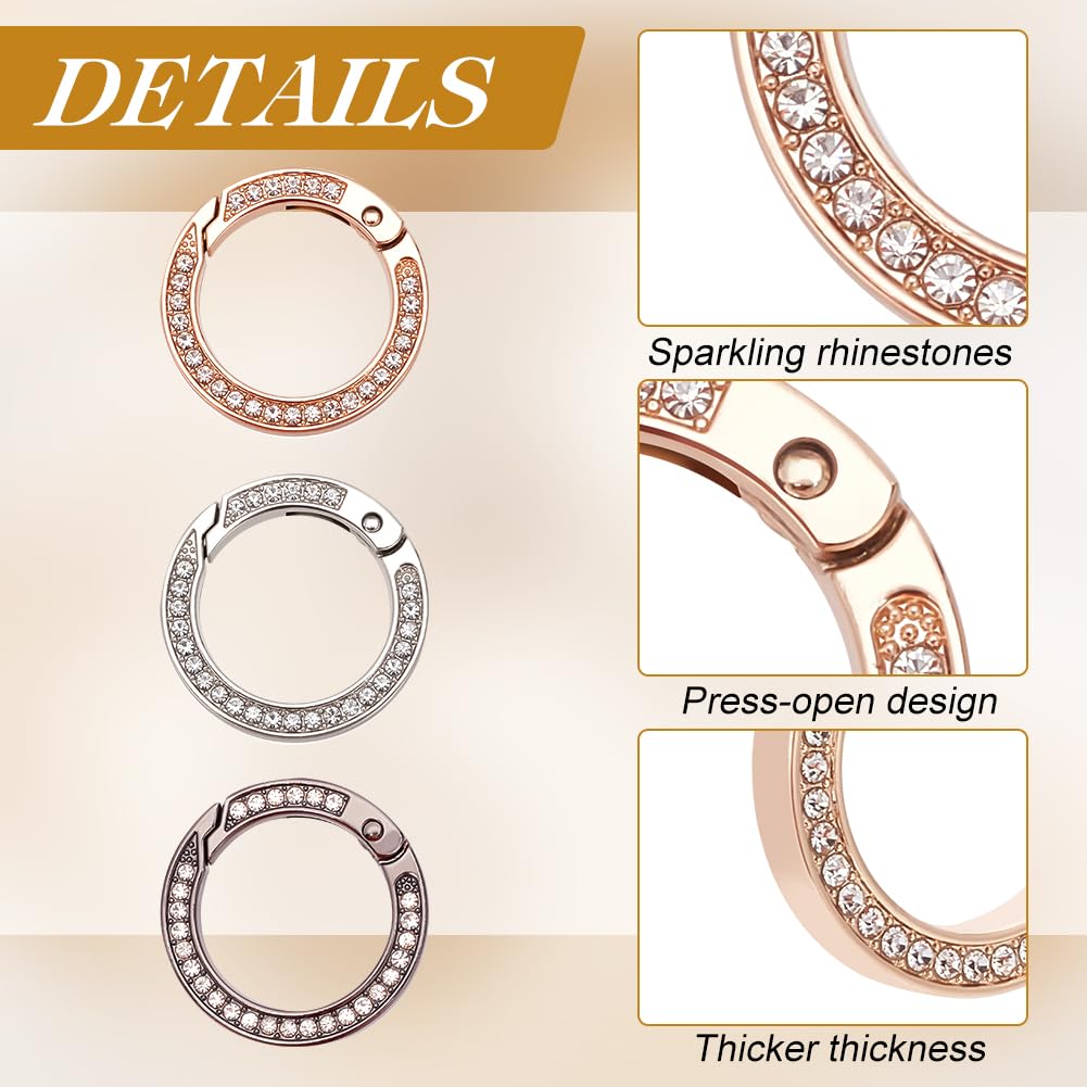 Anelli A Moschettone Con Strass - 15 Pezzi | Portachiavi, Borse, Cinture | Per DIY E Accessori - Foto 14