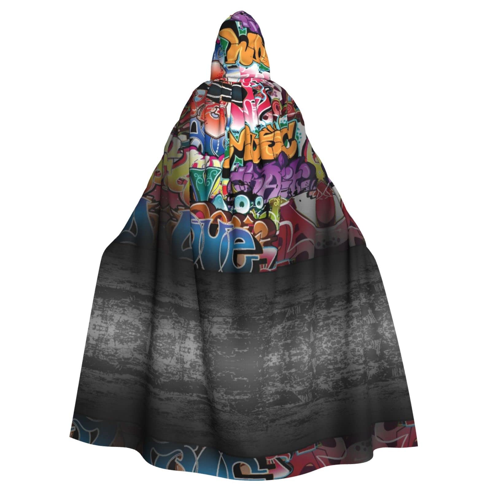 Graffiti Hip Hop Unisex Hooded Halloween Cloak Cosplay Halloween Christmas Fancy Dress Costumes For Adults โ image 1