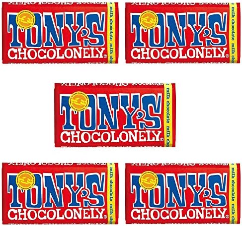 Tony's Chocolonely Chocolate 180g - 5 Pack, Milk Chocolate