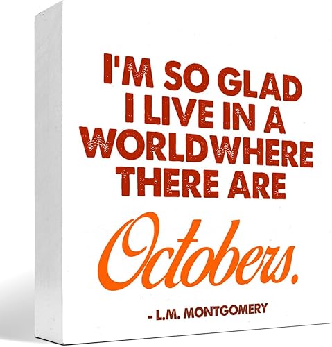 Miniatura 80 de Decoración de escritorio de otoño, Groovy Gobble Gobble Fall Thanksgiving Wood Block Sign Decoración de escritorio, caja de madera rústica de