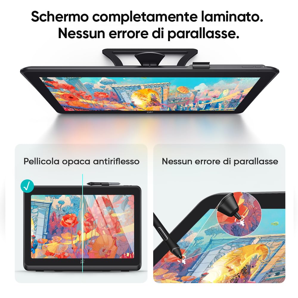 XPPen Tavoletta grafica con schermo Artist 22 Plus da 21,5" | Con X3 Pro Smart Chip │130% sRGB│16K livelli di pressione│Antiriflesso e Anti-impronta│1920 x 1080│Supporta inclinazione 60°