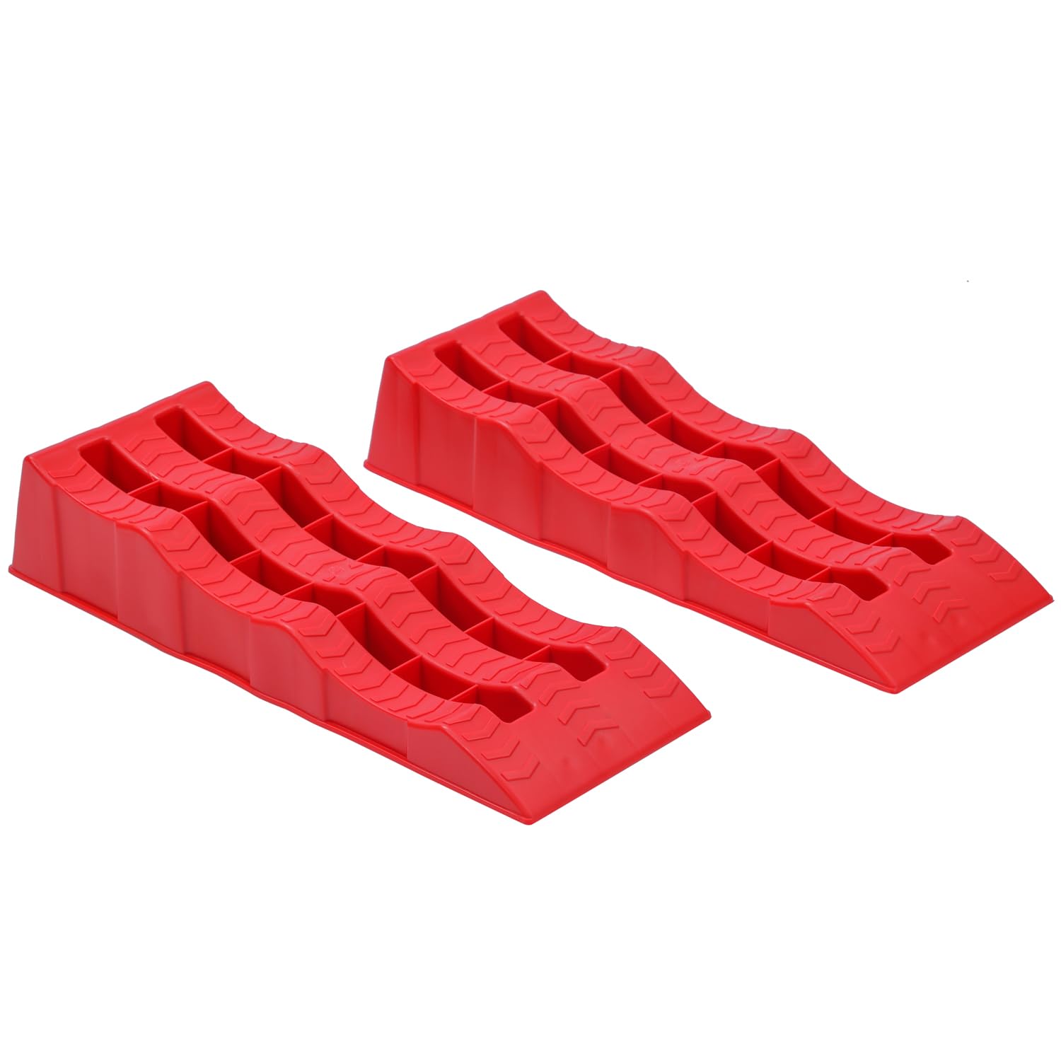 KATSU Lot de 2 rampes de nivellement pour Caravane, capacité de 4 tonnes, Robustes, en Plastique, 3 étapes, pour Camping-Car, Camping-Car, véhicules, rampes de Bordure, Blocs de Roues, niveleurs