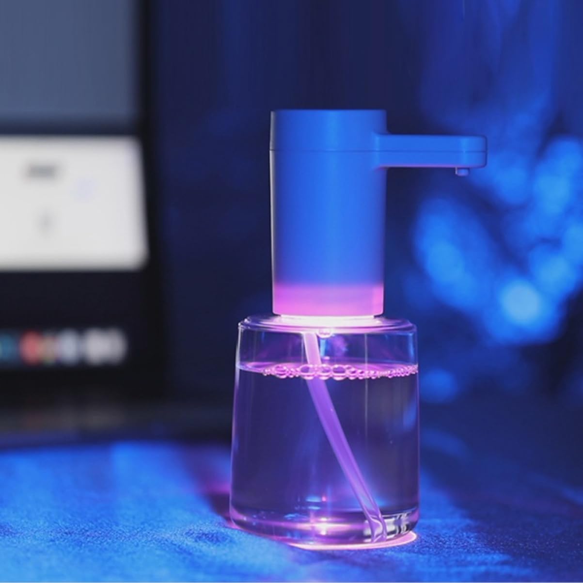 Alipis Dispenser Automatico di Sapone senza Toccare, Sensore a Induzione, Plastica Bianca, per Bagno, Ufficio e Hotel