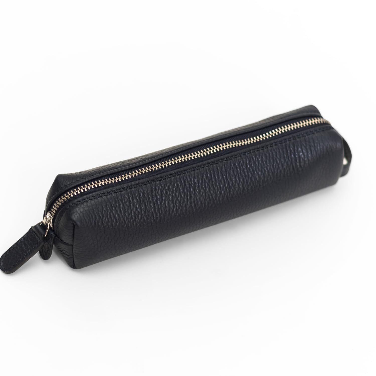 Maruse Pencil Case - Italian Grained Leather - Zipper Case for Pen and Pencils - Work Accessories Made in Italy - Navy