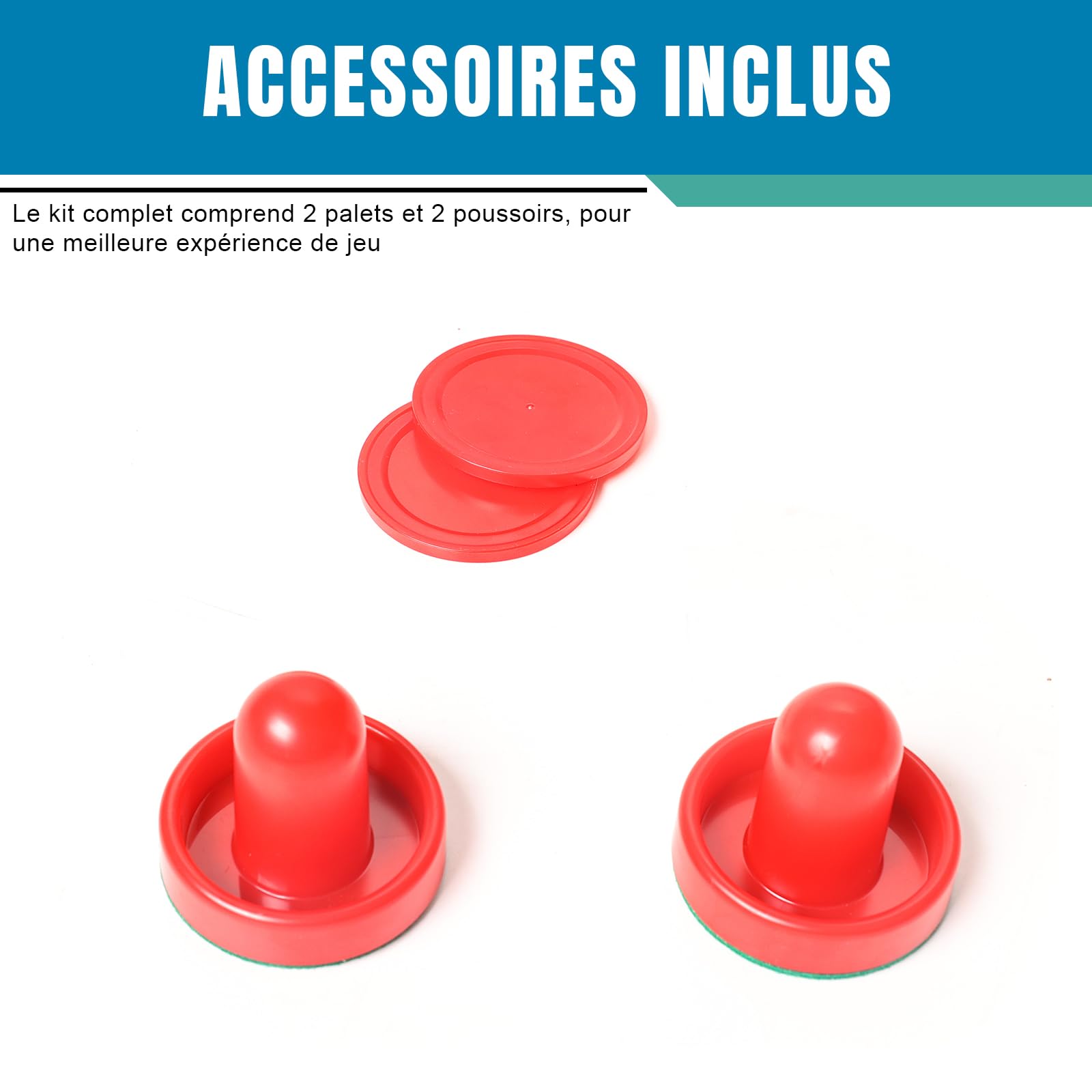hotsizz Mesa de Air Hockey aéreo Plegable, Incluye Dos Palos y Dos Discos, Ideal para Adultos y niños.