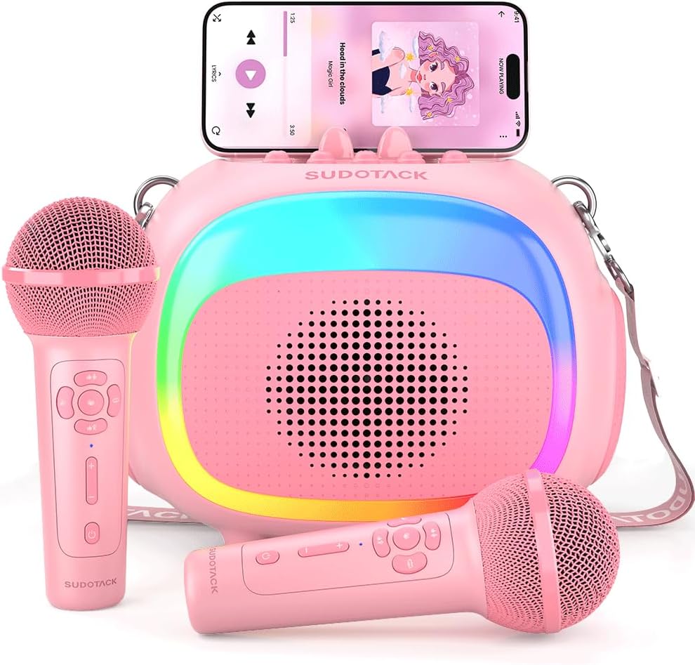 SUDOTACK Mini Karaoke Machine for Kids, Portable Bluetooth