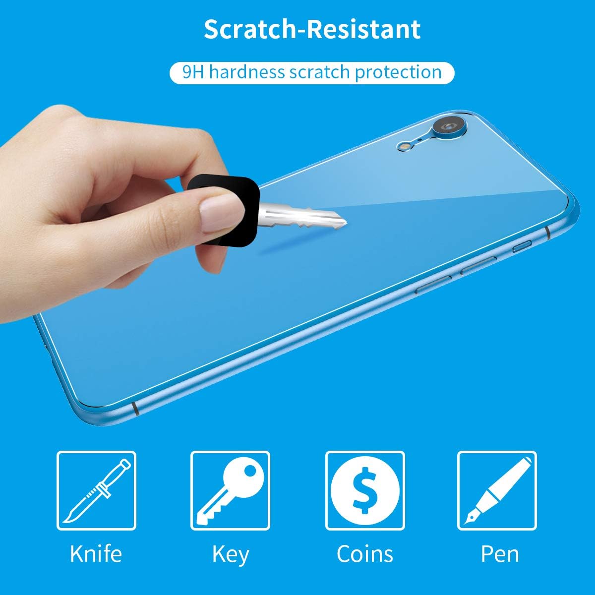 Conleke Back Screen Protector for iPhone XR [2-Pack], Rear Tempered Glass [3D Touch] Temper Glass Film Anti-Fingerprint/Scratch Compatible with iPhoneXR (6.1 inch)