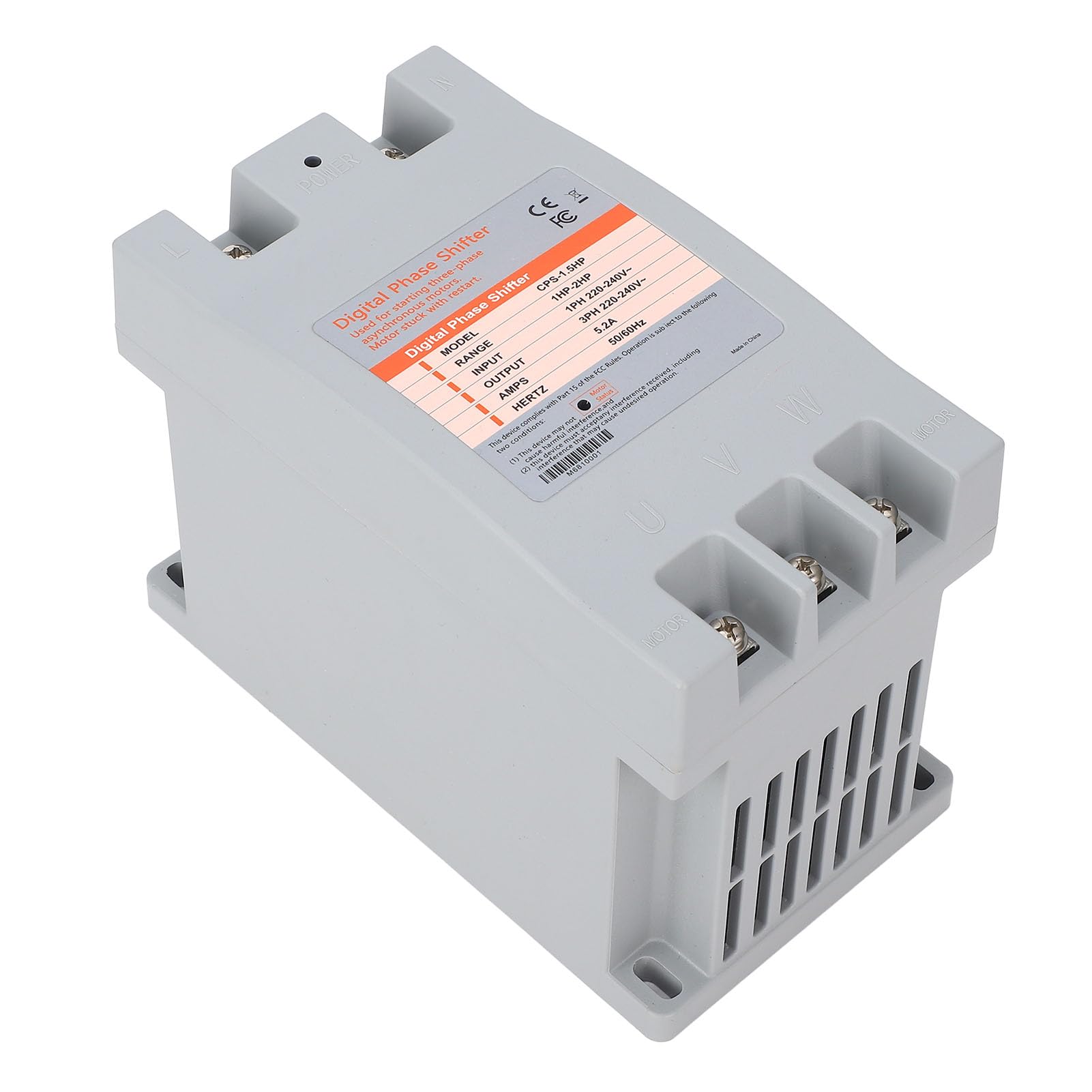 Generic Convertidor de Fase Digital 1.5, Convertidor de Potencia Monofásico a Trifásico para Maquinaria con Diseño Compacto, Conversión de Energía Eficiente para Uso Residencial y