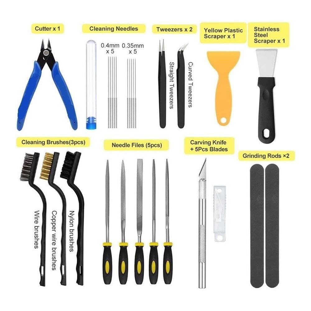 Kit de herramientas for impresora 3D, 30 Uds., juego de raspador de limpieza de resina FDM SLA for Ender 3