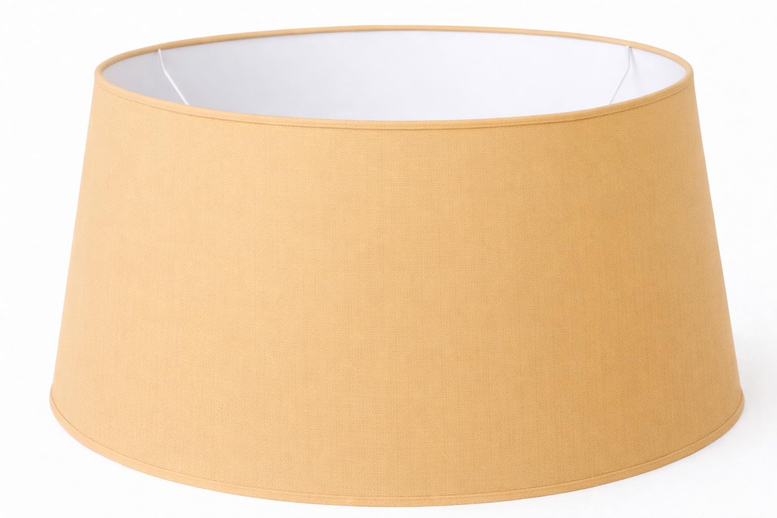 50 cm Paralume Tessuto di Cotone con PVC Bianco, Prodotto Artigianale, per Lampada da Tavolo, Piantana (Ocra)