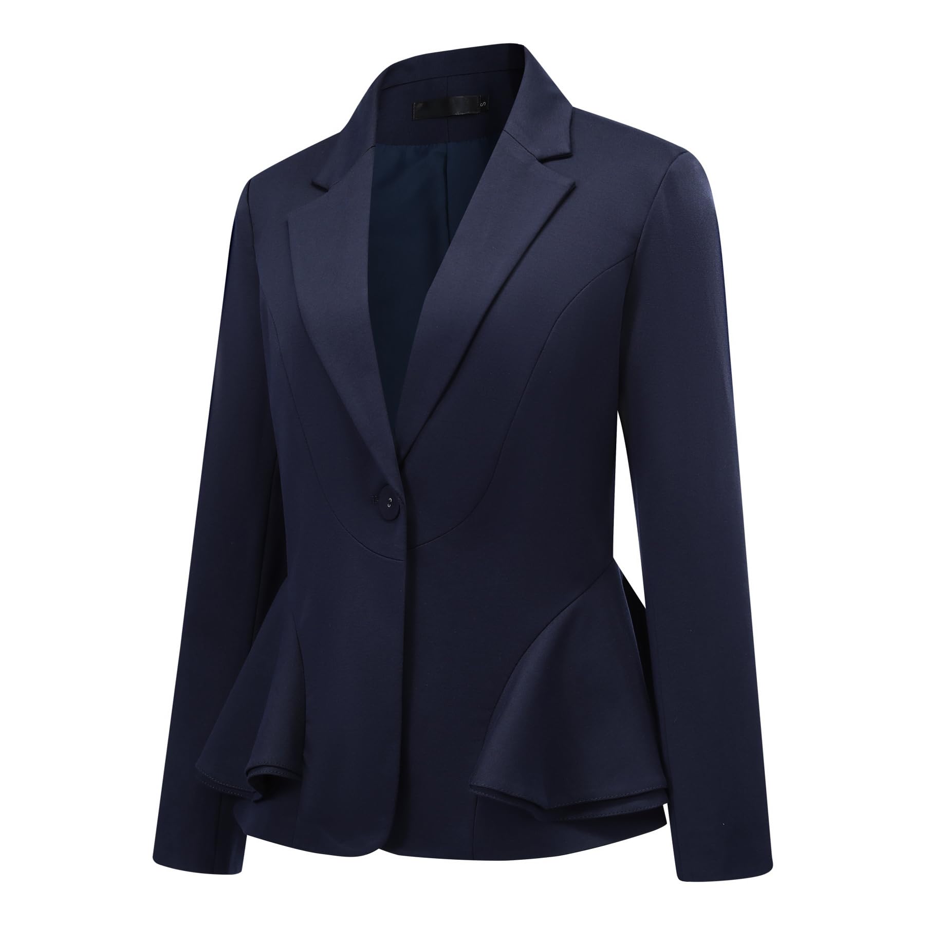 YYNUDA Blazer, giacca da donna con orlo peplum, business, casual, tinta unita, per feste, matrimoni, ufficio