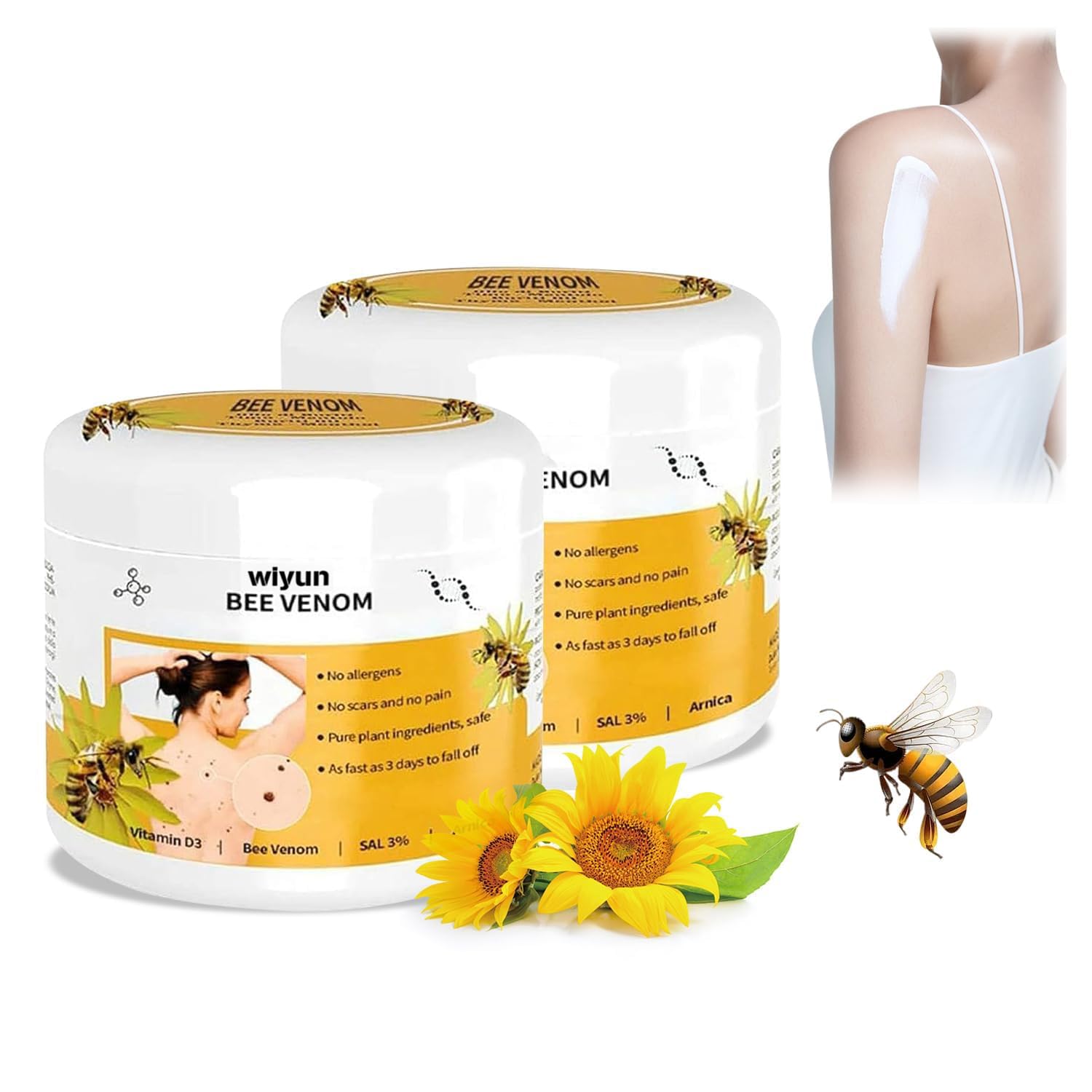 KASTWAVEBee Venom Repair Cream, 2 pcs Hydrating Moisturizing Cream, Women’s Anti-Blemishes All Skin Types Propolis Professional Gel