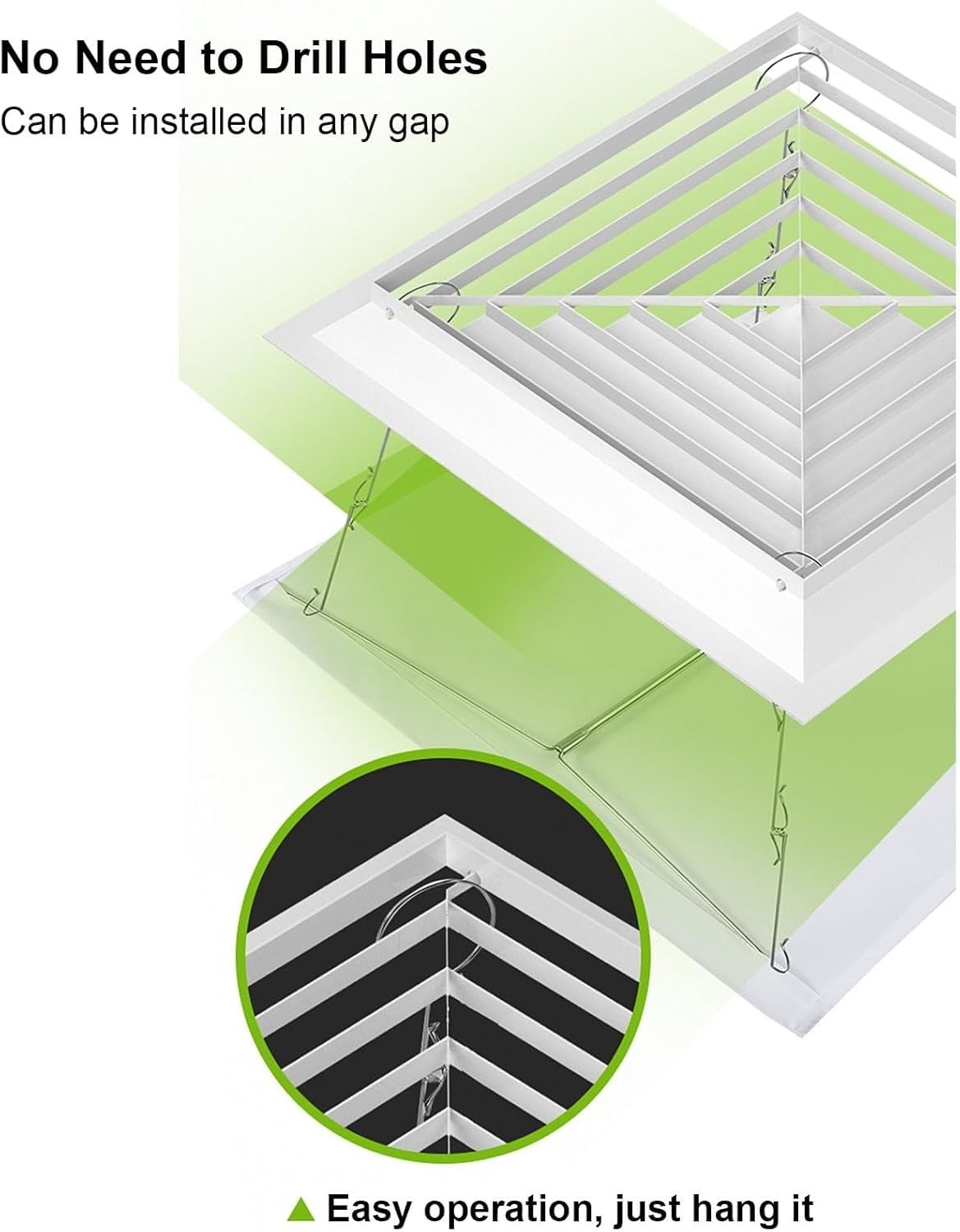 Deflectores de aire for ventilación techo, Deflector, Instalación colgante, Tela Oxford, for acondicionado central(60x60cm/24x24in)