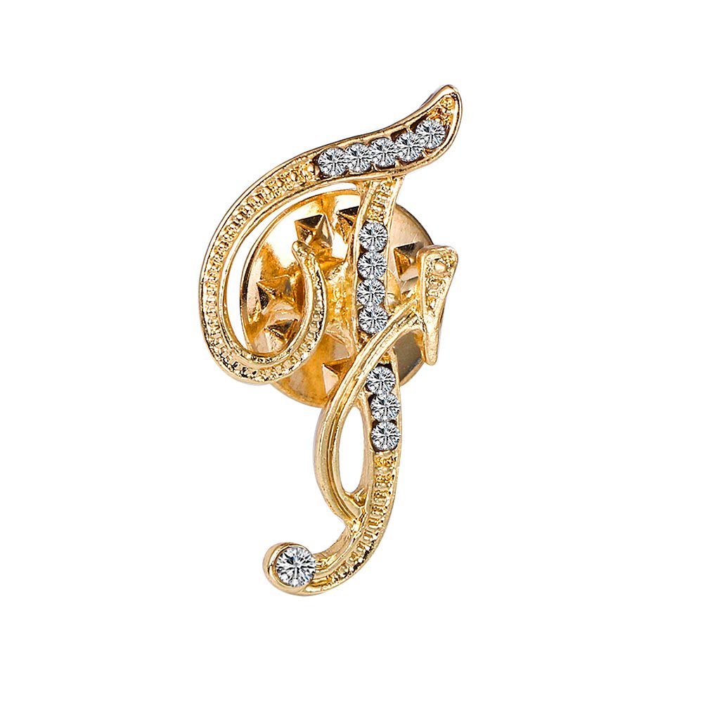 Initial Letter Brooch Pin Small Lapel Pin Tie Tack Name Personalized Gifts for Women Men Gold A-Z