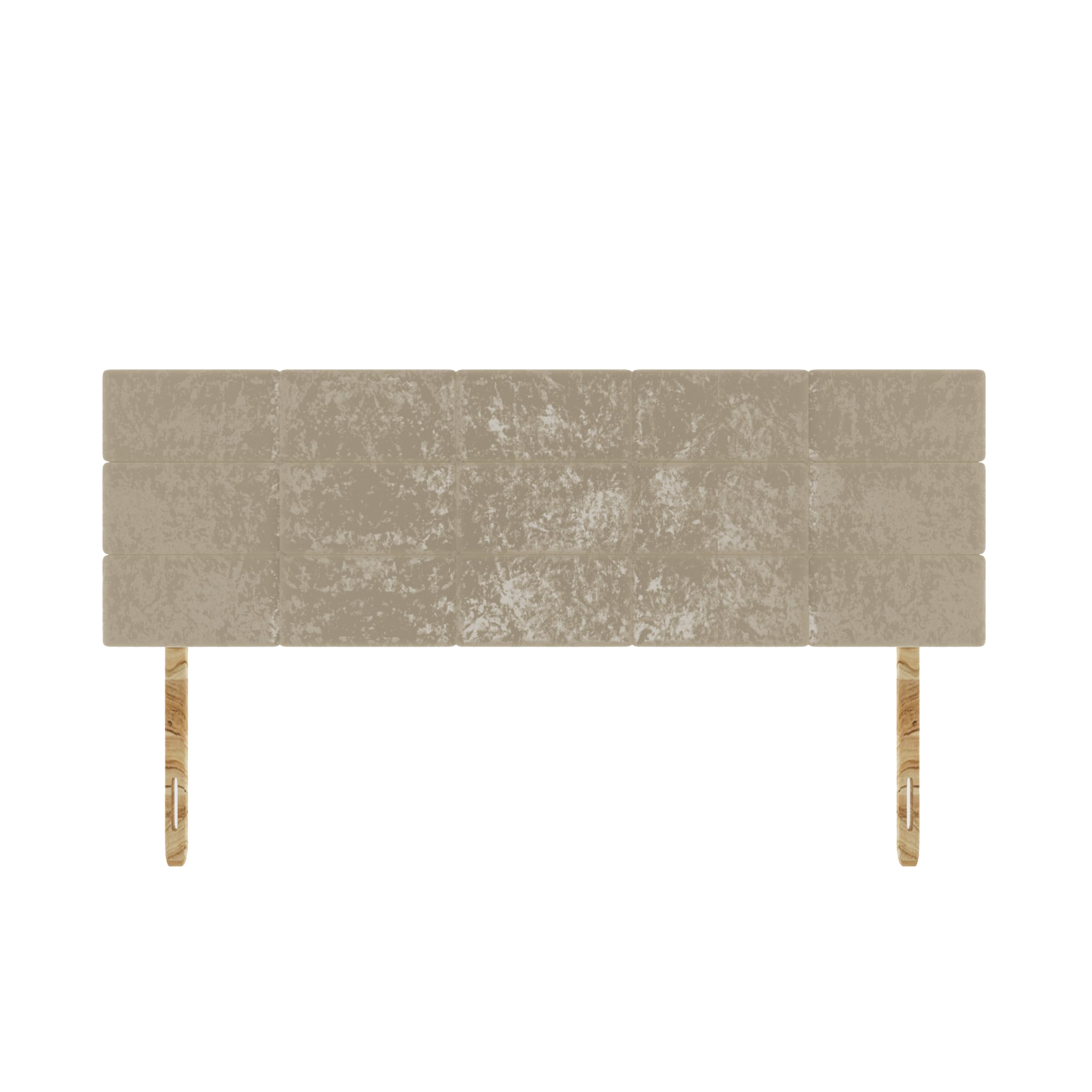 SANA SLEEP Rio Crushed Velvet HeadBoard - Luxury 20" Upholstered Design for Divan Beds - Multiple Fabric Options for Bedroom and Hotel Furniture - 4FT6 Double - Champagne