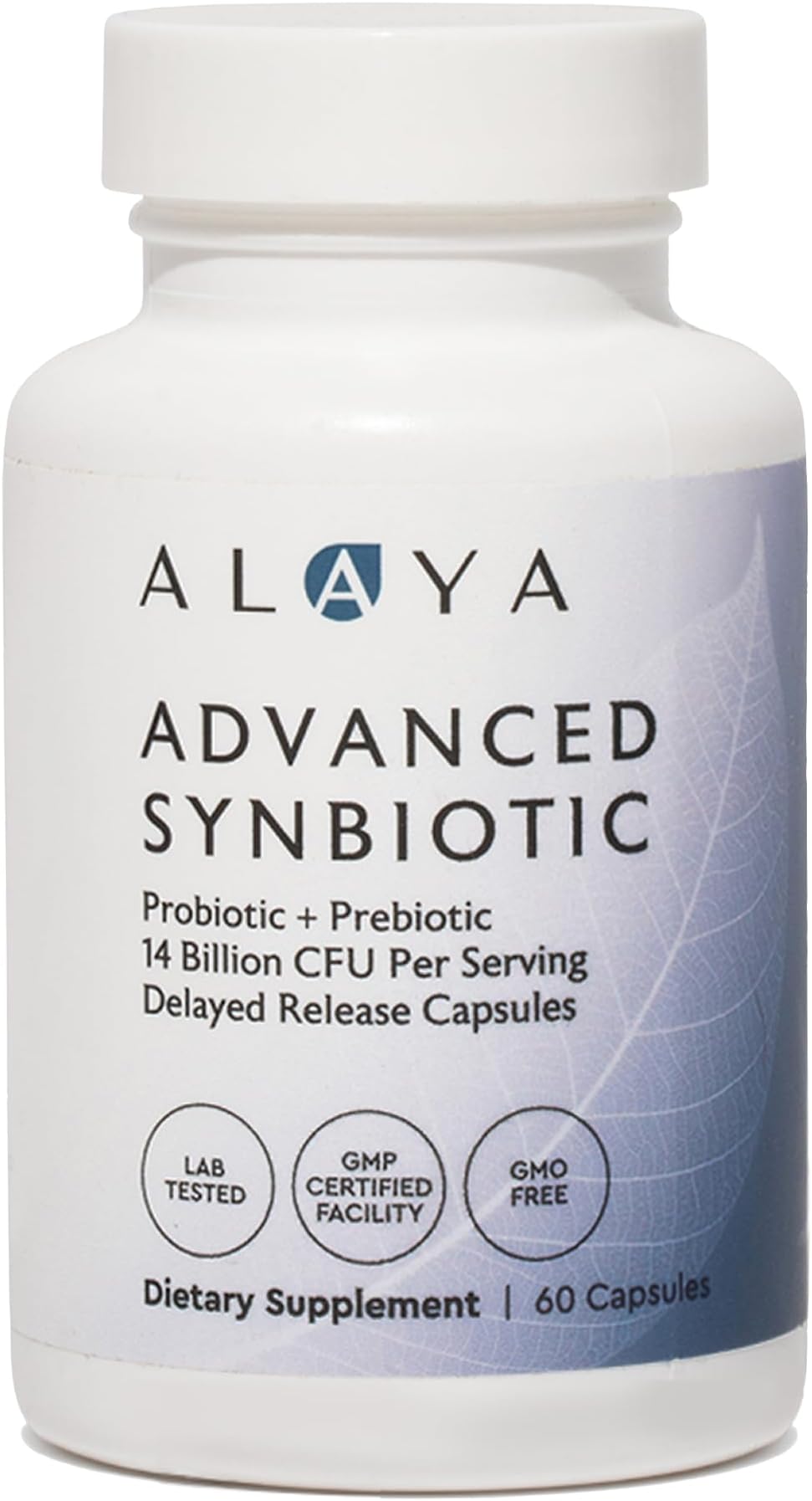 Advanced Synbiotic - Probiotic + Prebiotic - 14 Billion CFU Delayed Release Probiotic Supplement with Prebiotics from Sunfiber®, and L-glutamine for Gut Lining Integrity - 60 Capsules