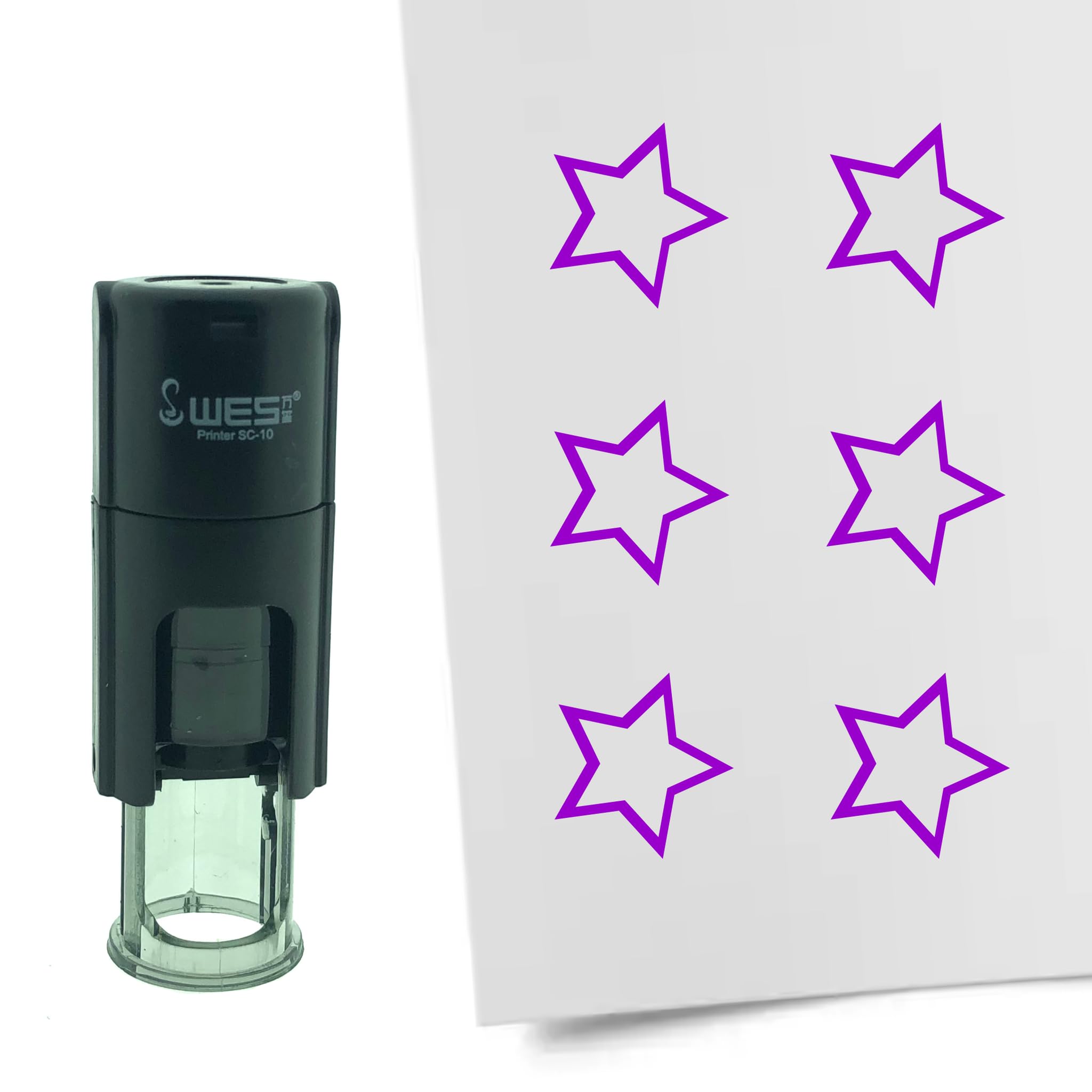Timbre Auto-encreur Colop "STAR" - Diamètre 12 Mm, Rechargeable, Encre Noir/bleu/rouge/violet Au Choix